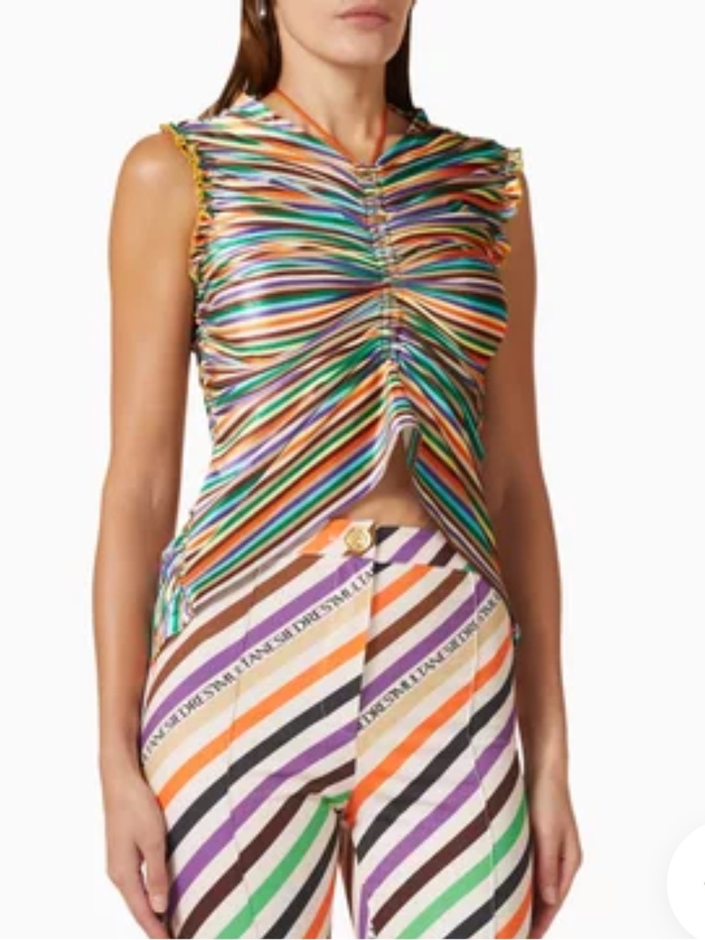 SIEDRES Multicolor Striped Ruched Tank Top - Picture 4 of 12